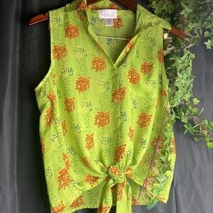 Geric New York Floral Sleeveless Blouse